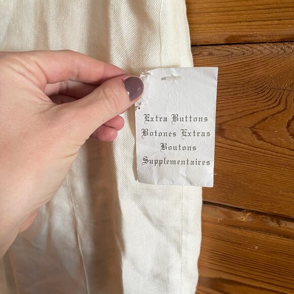 NWT Jones New York Womens White Linen Blend Straight Leg Pants Size 2 Petite - Picture 5 of 10